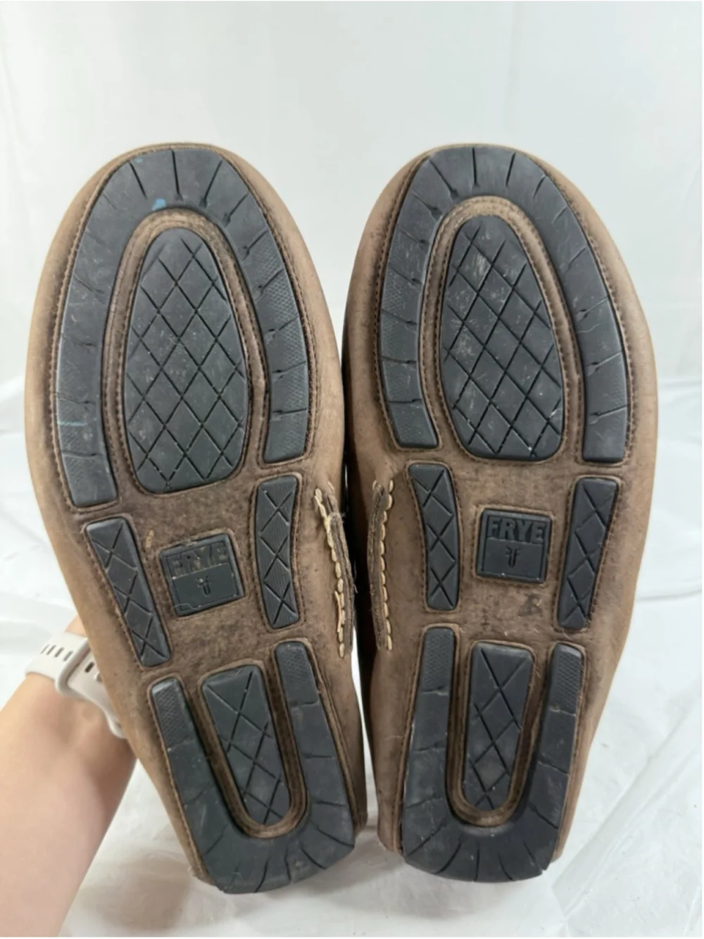 Frye Mens Size 10 West Ring Driver Leather Slip On Driving Moccasin Shoes